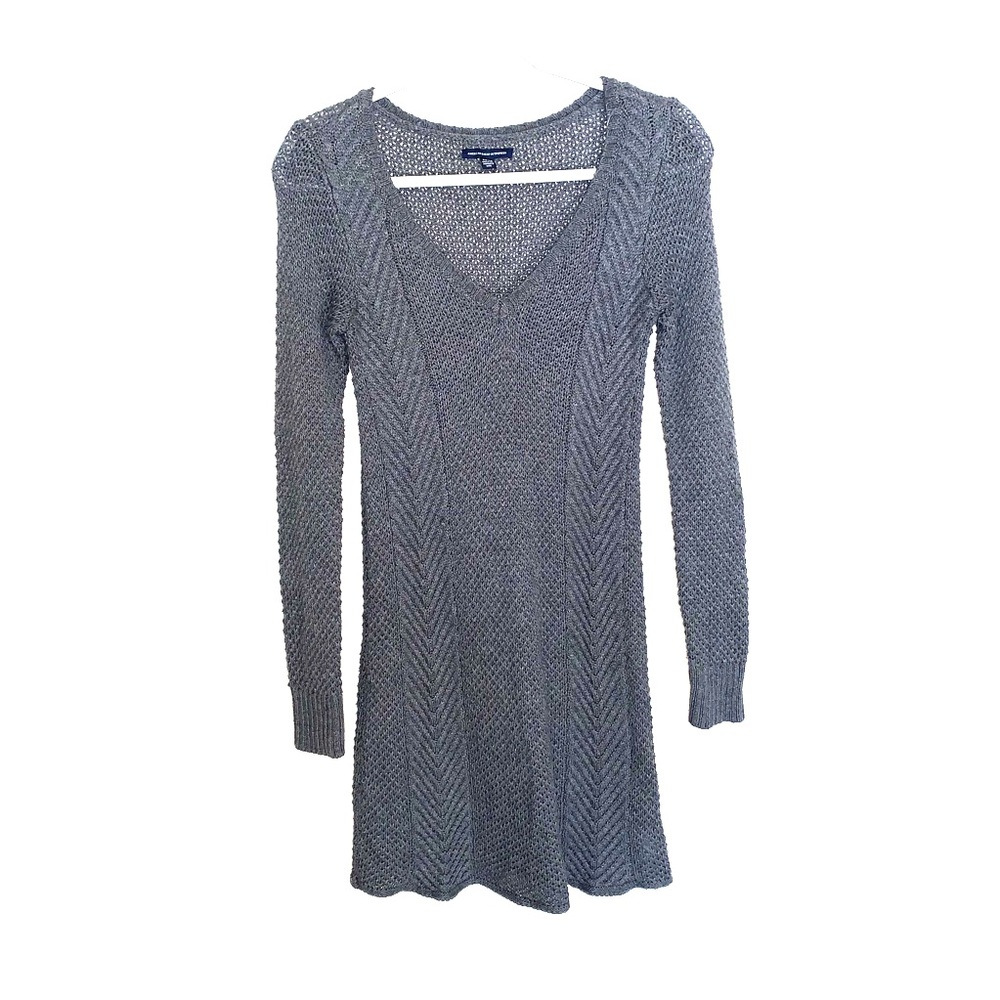 American Eagle Gray Knit Sweater Dress